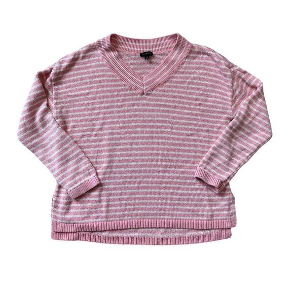 TALBOTS Pink Linen and cotton blend summer sweater, Size medium - Picture 1 of 9